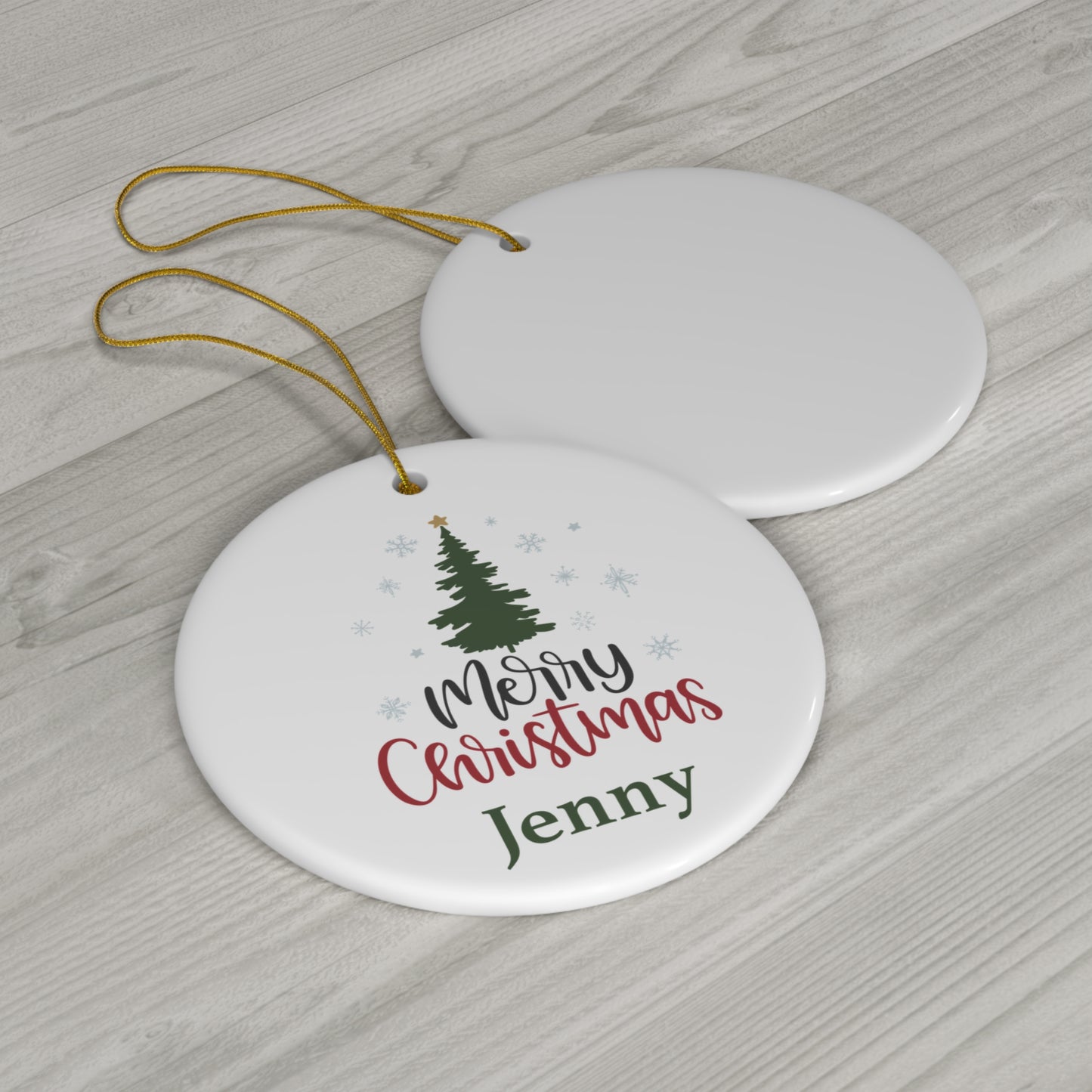 Ceramic Ornament - Merry Christmas Tree