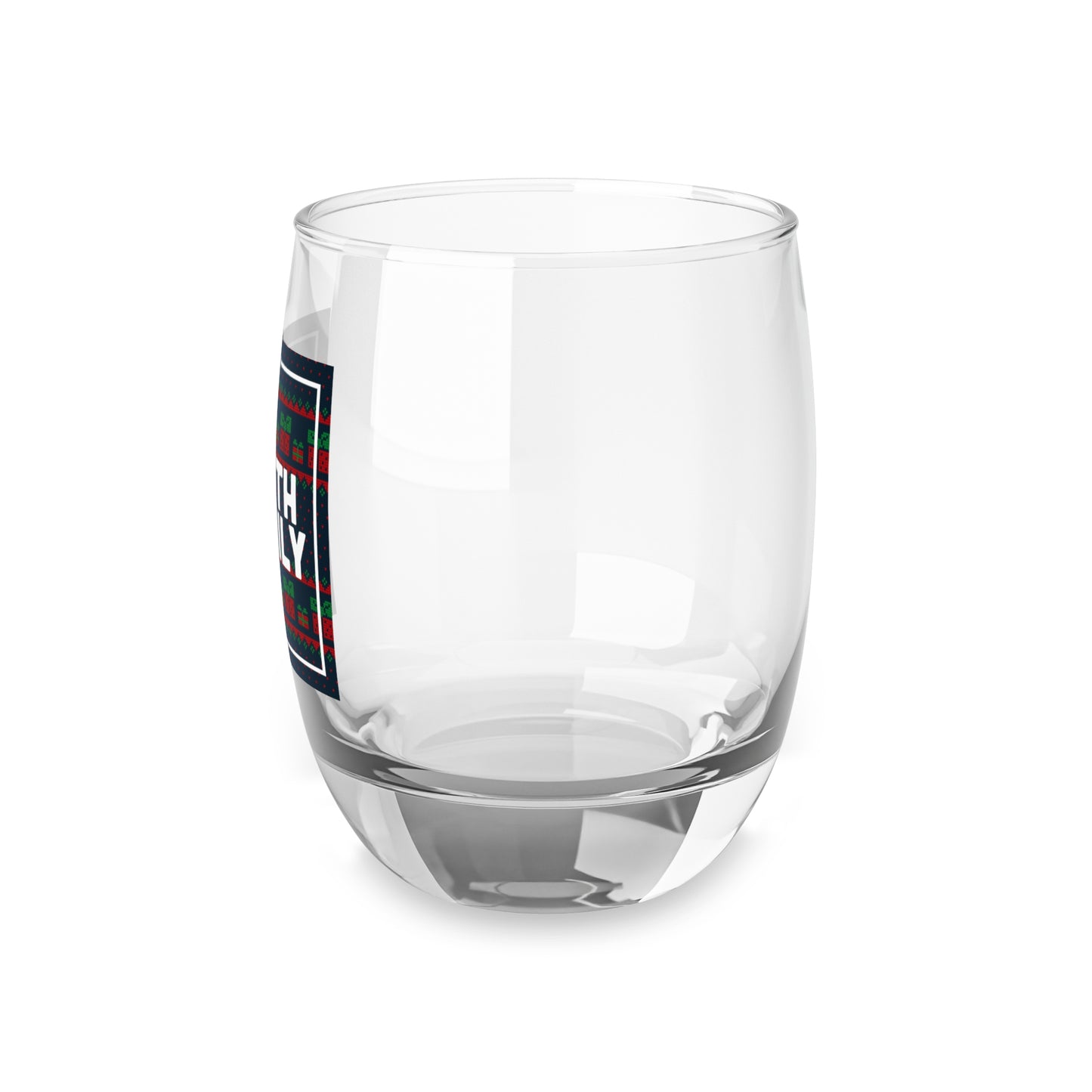 Whiskey Glass - Christmas Plaid Personalized Family Name Stemless Glass