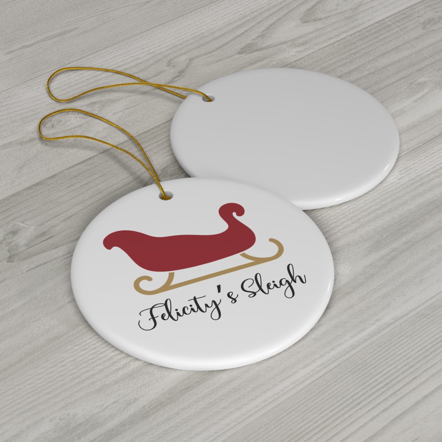 Ceramic Ornament - Sleigh