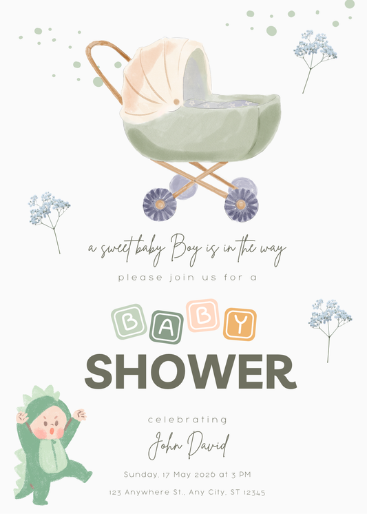 Baby Shower Invitation Card Digital Template 1
