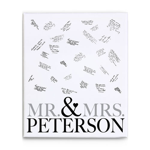 CANVAS 24X36 MR & MRS GUEST SIGNATURE WEDDING DESIGN