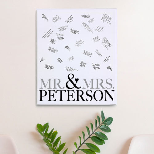 CANVAS 24X36 MR & MRS GUEST SIGNATURE WEDDING DESIGN