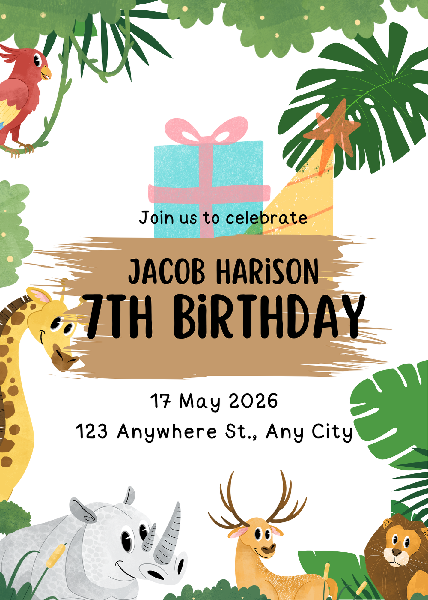 Birthday Invitation Card Digital Template 3