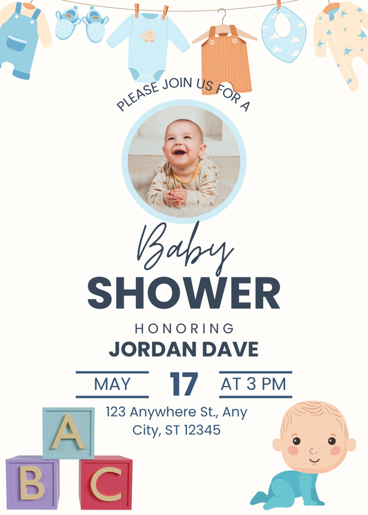 Baby Shower Invitation Card Digital Template 3
