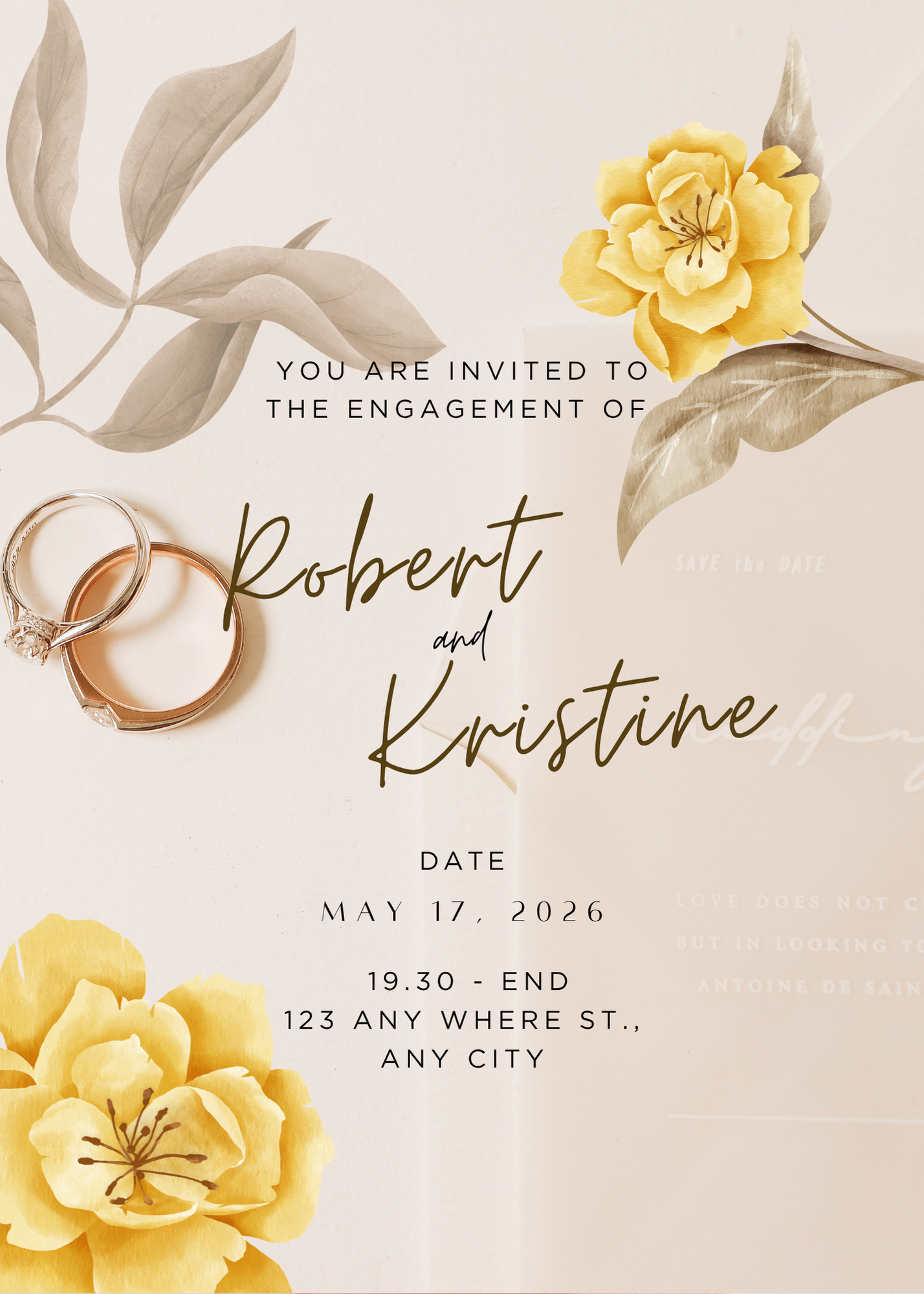 Engagement Invitation Card Digital Template 3