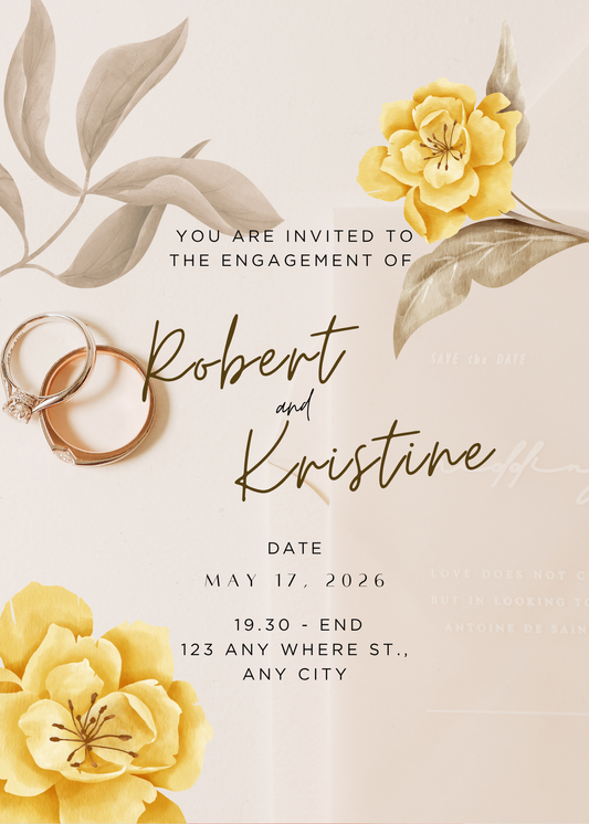 Engagement Invitation Card Digital Template 3