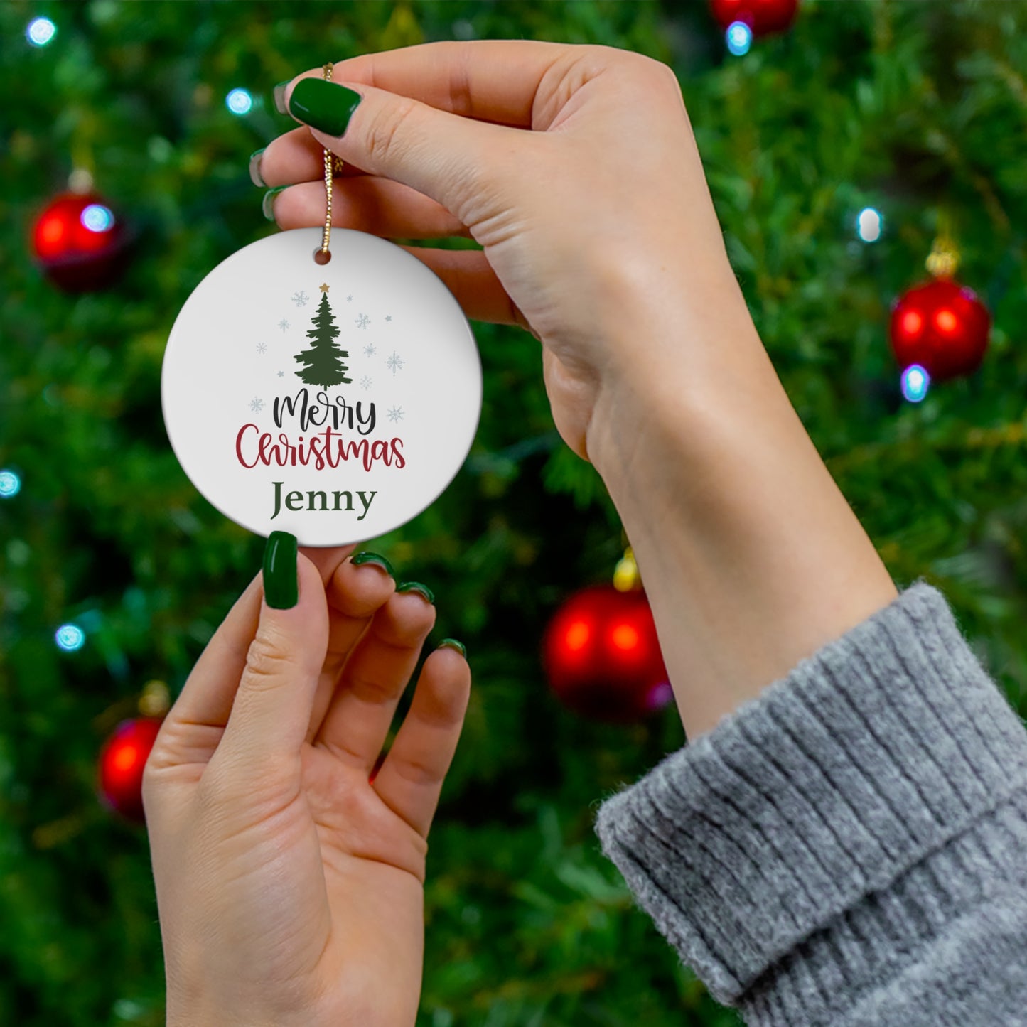 Ceramic Ornament - Merry Christmas Tree