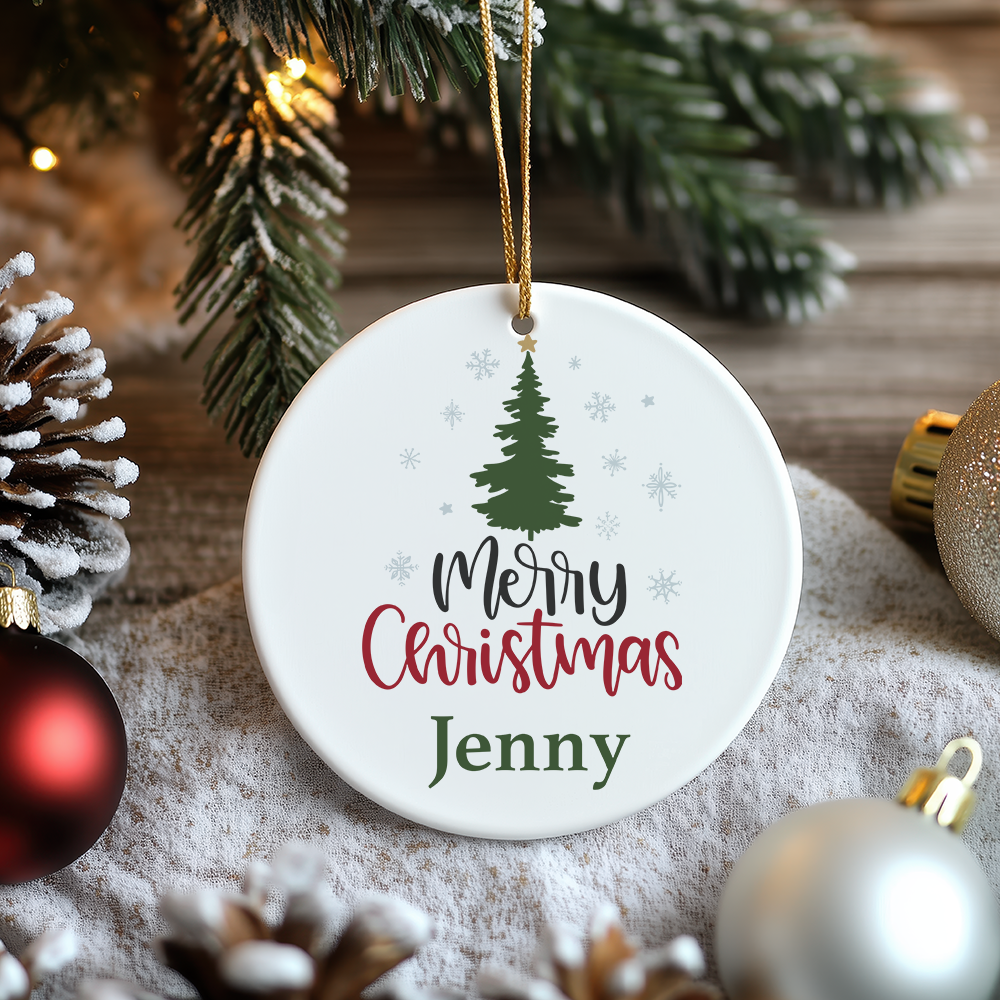 Ceramic Ornament - Merry Christmas Tree