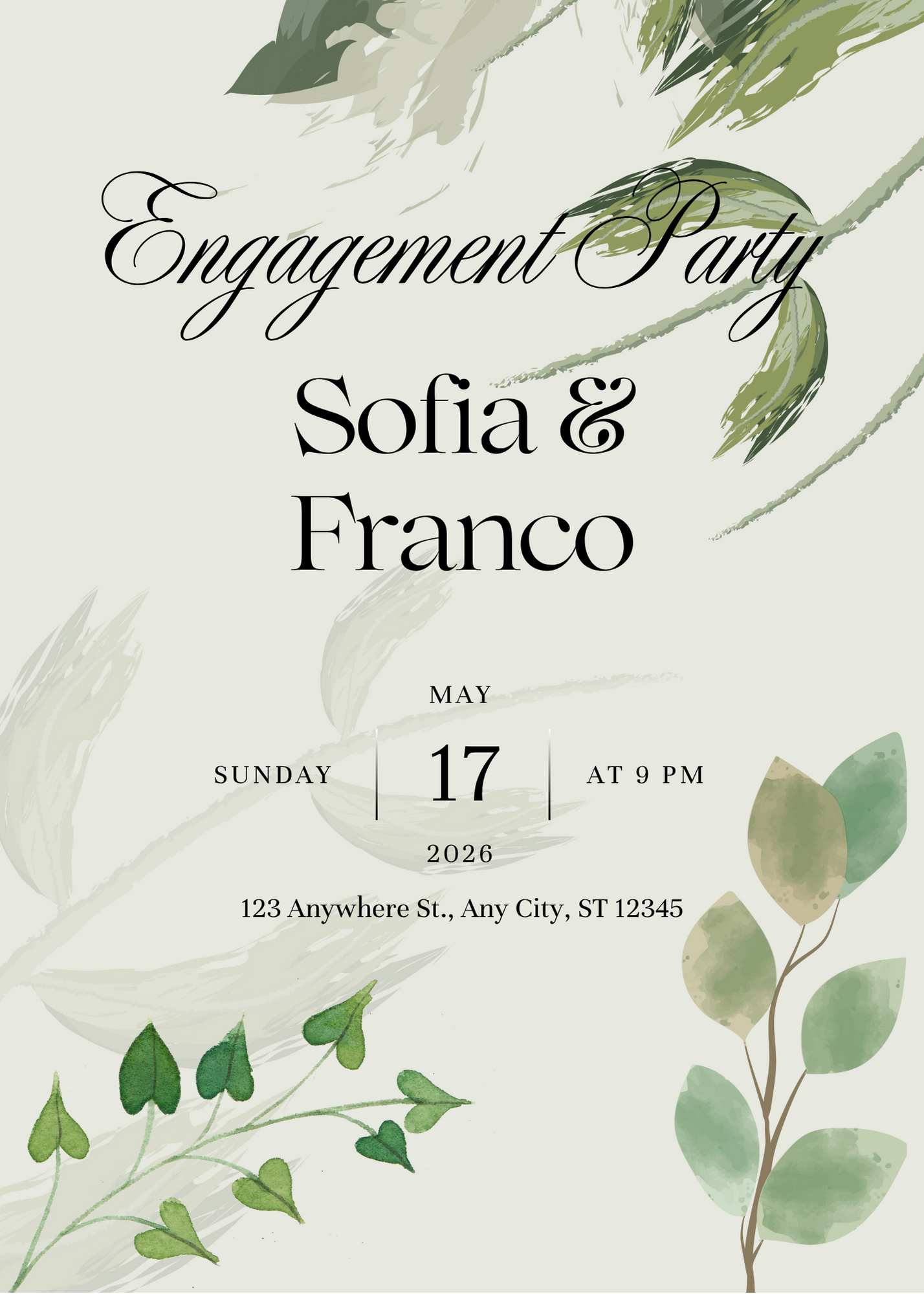 Engagement Invitation Card Digital Template 5