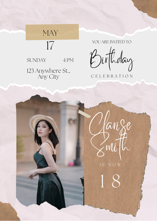 Birthday Invitation Card Digital Template 5