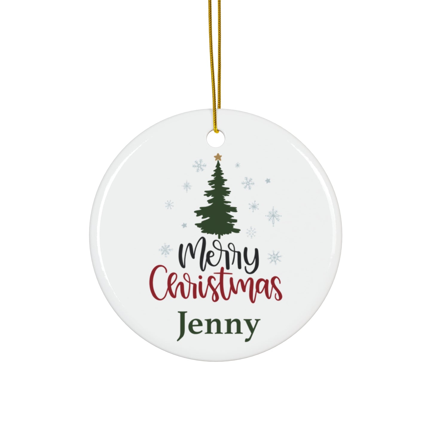 Ceramic Ornament - Merry Christmas Tree