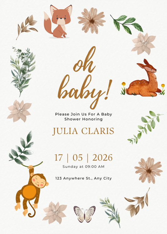 Baby Shower Invitation Card Digital Template 7