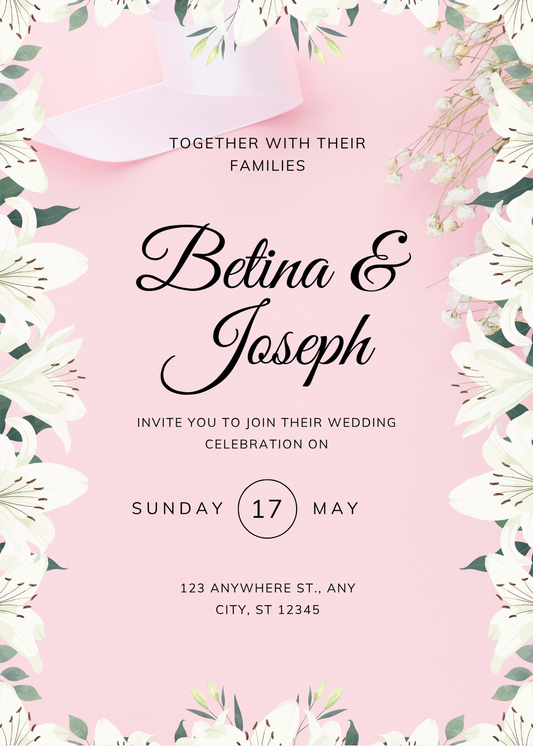 Wedding Invitation Card Digital Template 8