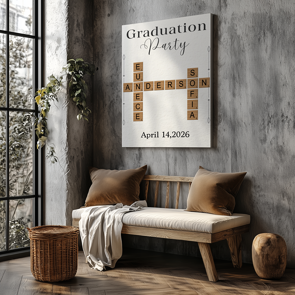 CANVAS 24x36 CUSTOM GRADUATION CROSSWORD