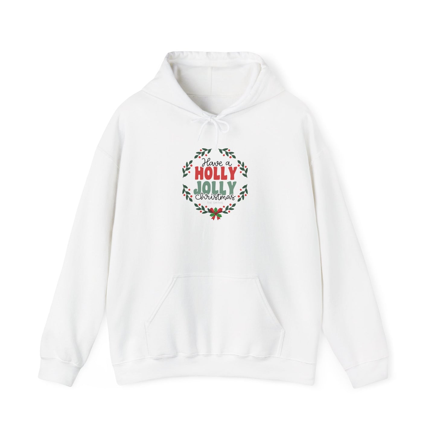 Unisex Heavy Blend Hooded Sweatshirt Have a Holly Jolly Christmas 2024 with Custom Name