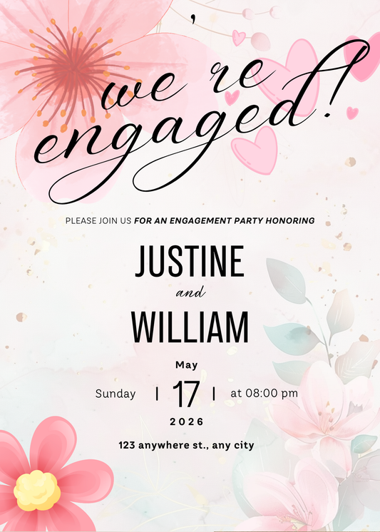 Engagement Invitation Card Digital Template 9