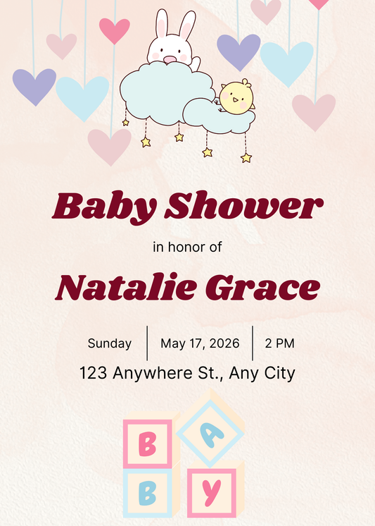 Baby Shower Invitation Card Digital Template 9