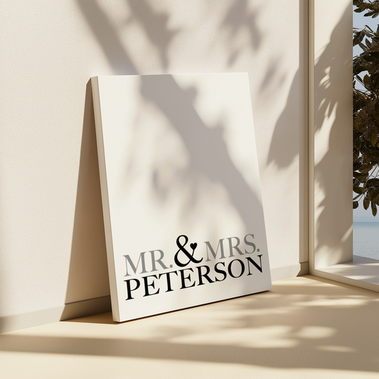 CANVAS 24X36 MR & MRS GUEST SIGNATURE WEDDING DESIGN