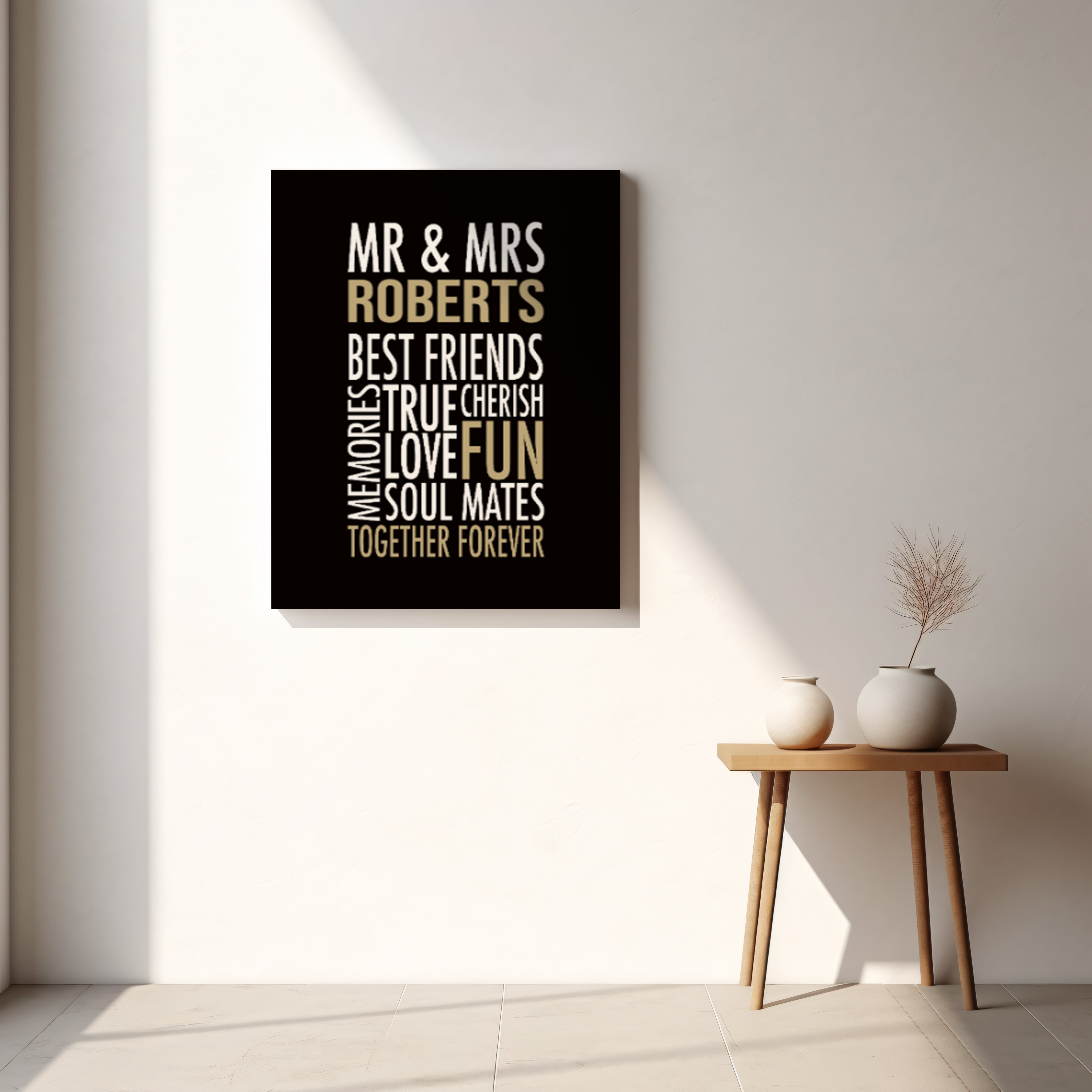 Targa Regalo Matrimonio Mr & Mrs Together Forever, Puzzle A Specchio, 20x15 Cm, Maturi