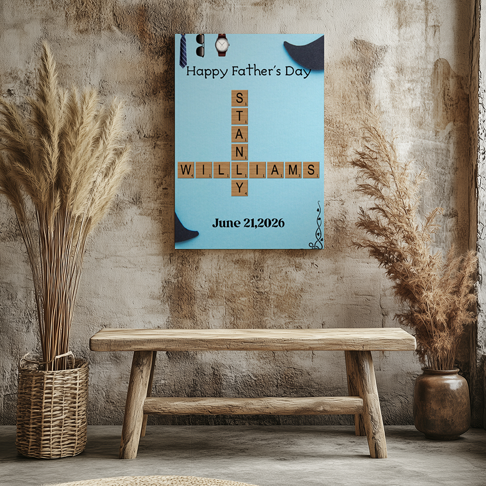 CANVAS 24x36 CUSTOM FATHERS DAY CROSSWORD