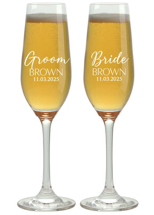 Champagne Flutes - Groom & Bride 2