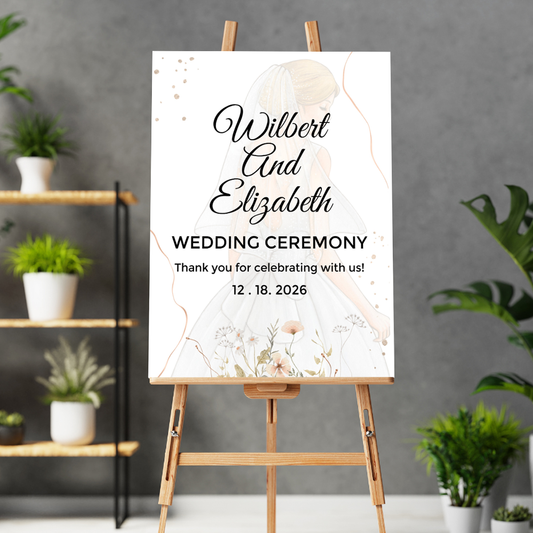 FOAM BOARD 18X24 CUSTOM WELCOME SIGN – MINIMALIST LINE ART DESIGN #4
