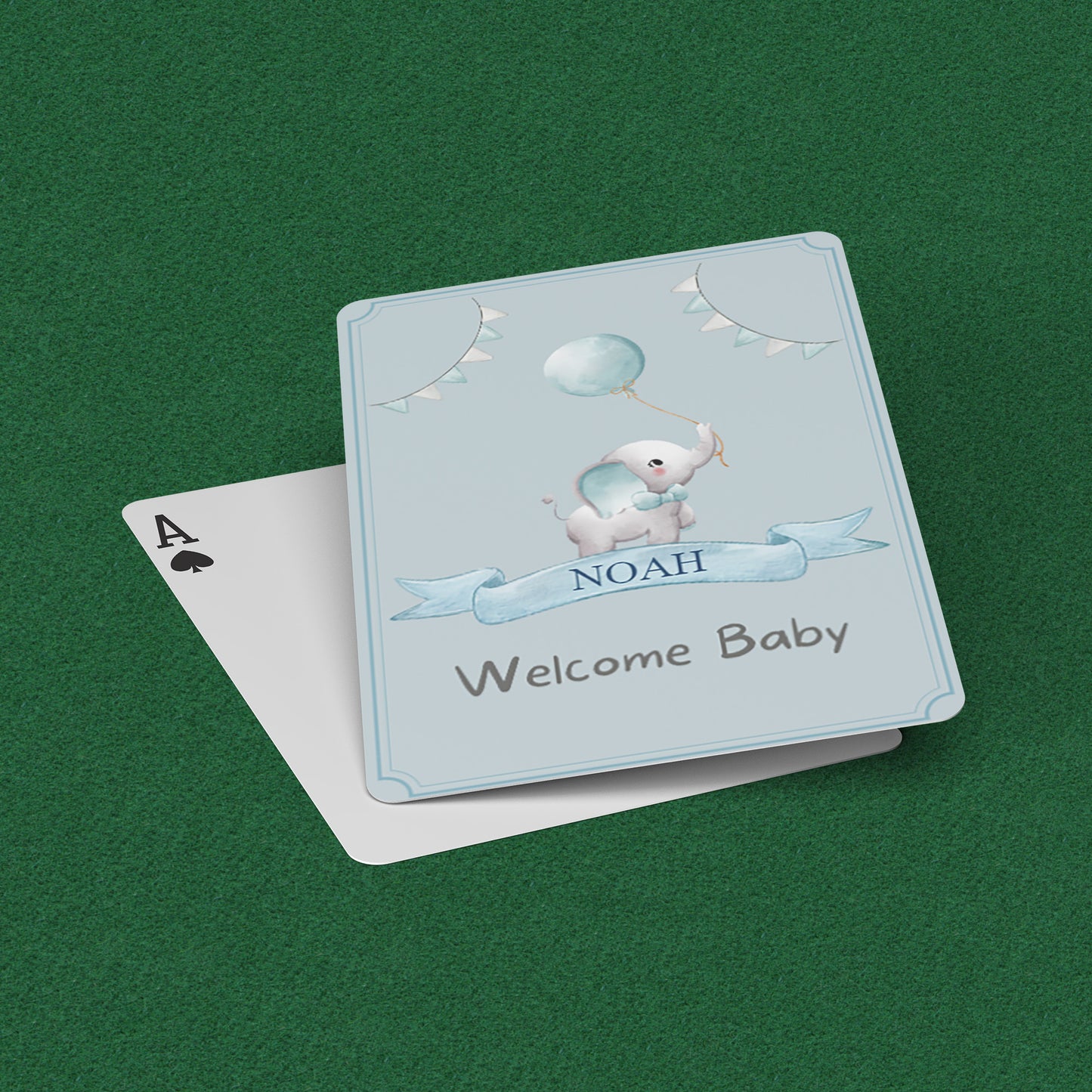 Playing Cards Welcome Baby Design 1