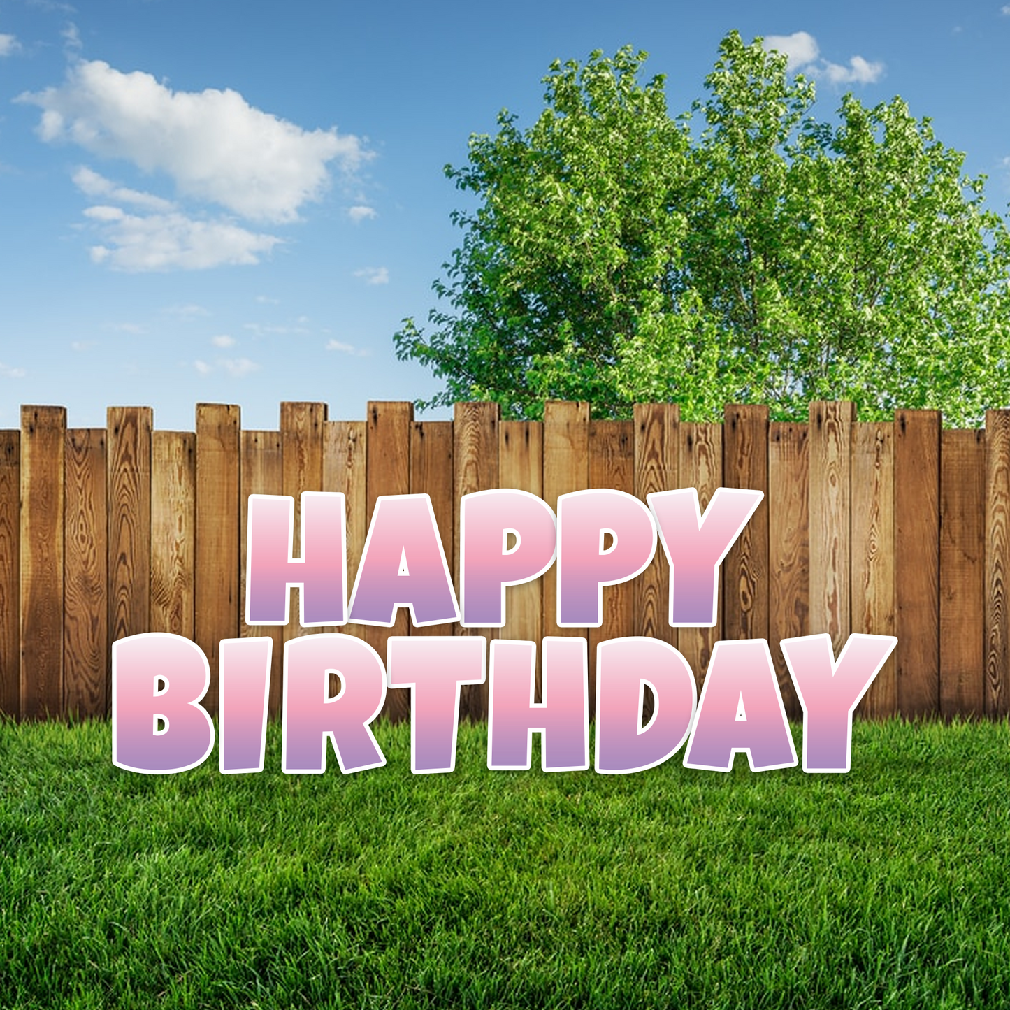 HAPPY BIRTHDAY GRADIENT 2 - LUCKIEST GUY FONT CORRUGATED