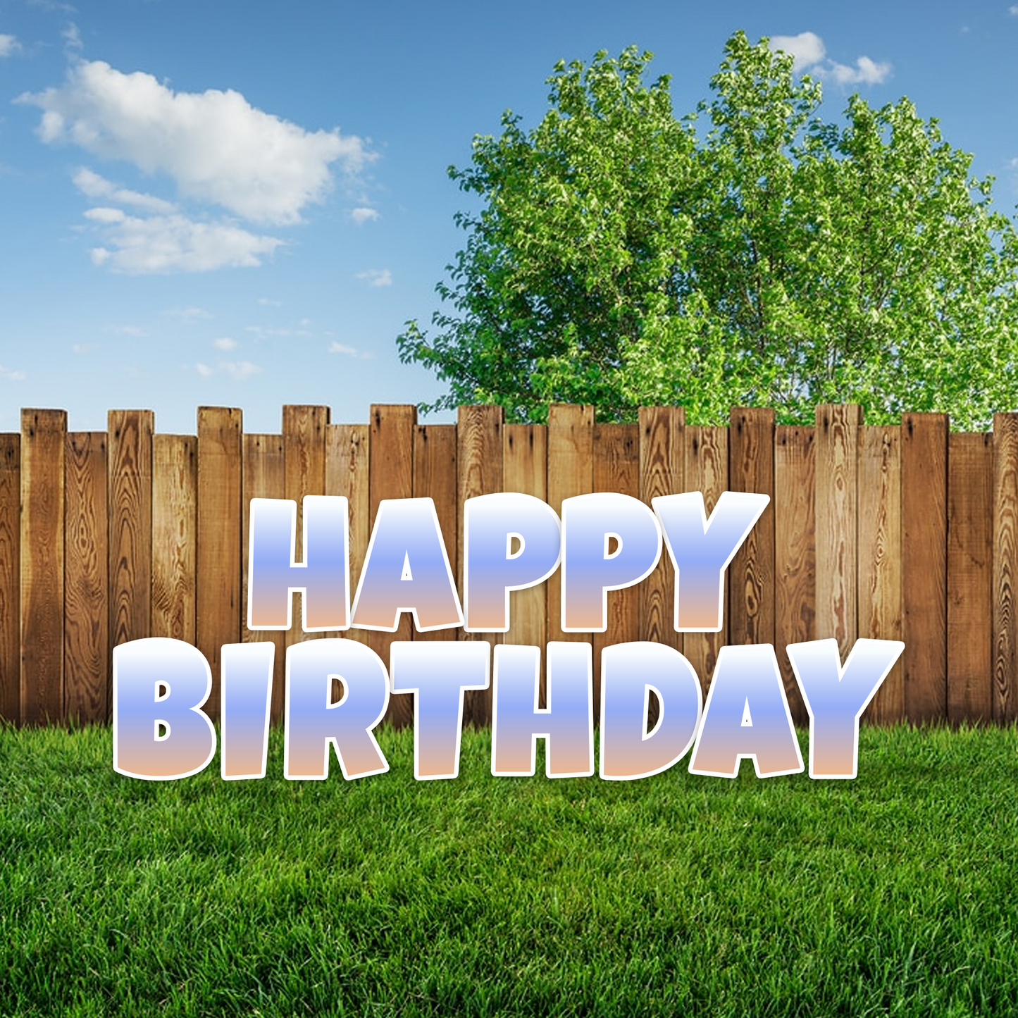 HAPPY BIRTHDAY GRADIENT 3 - LUCKIEST GUY FONT CORRUGATED