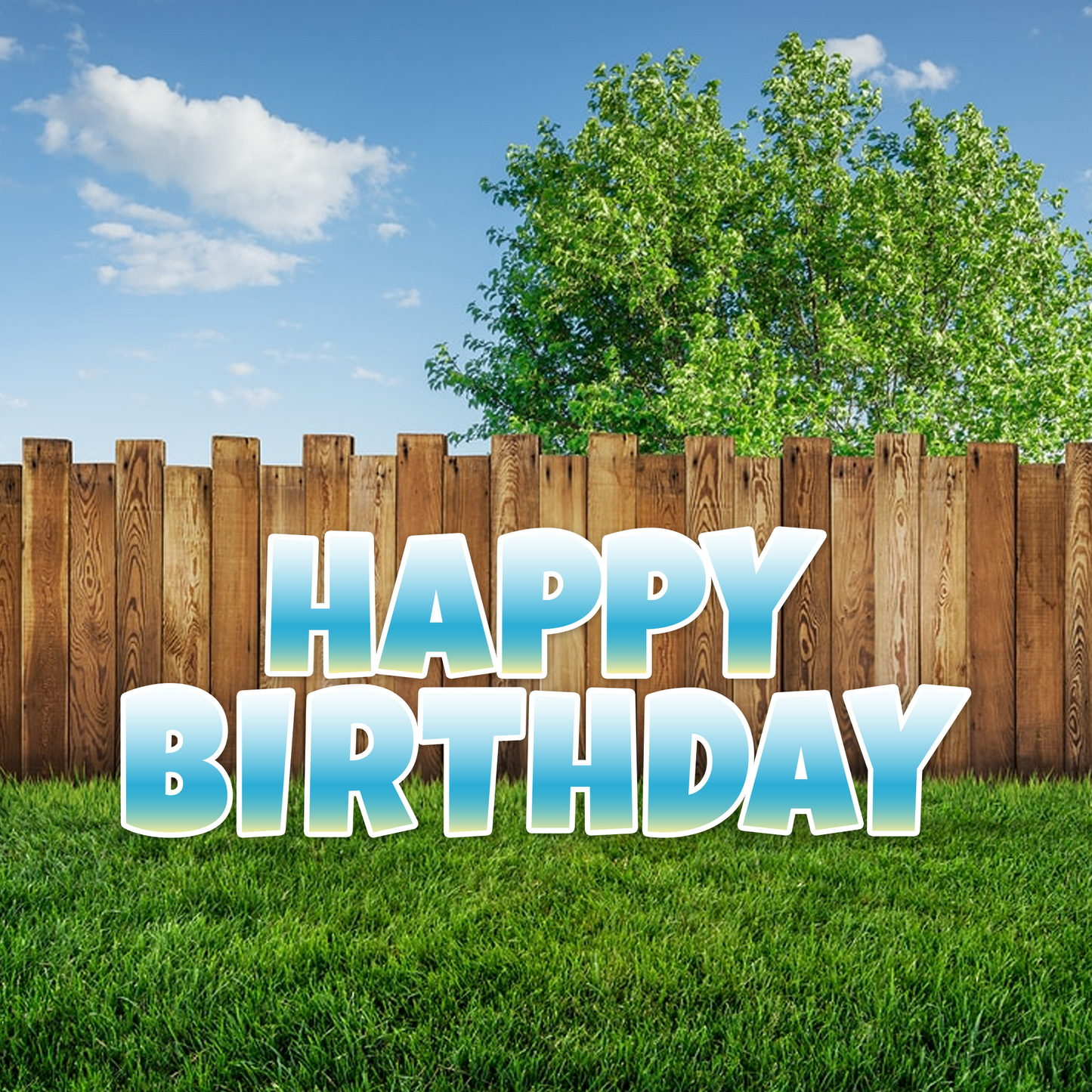HAPPY BIRTHDAY GRADIENT 5 - LUCKIEST GUY FONT CORRUGATED
