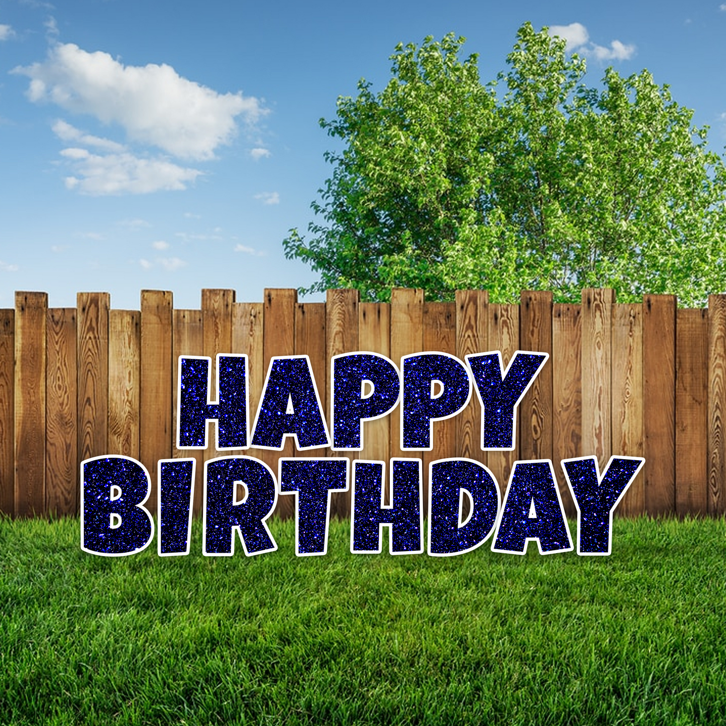 HAPPY BIRTHDAY NAVY GLITTER FOAM BOARD