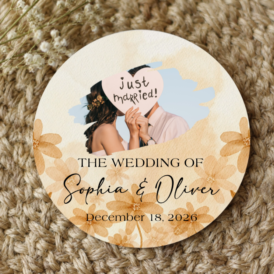 Personalized Circle Wedding Coasters 6