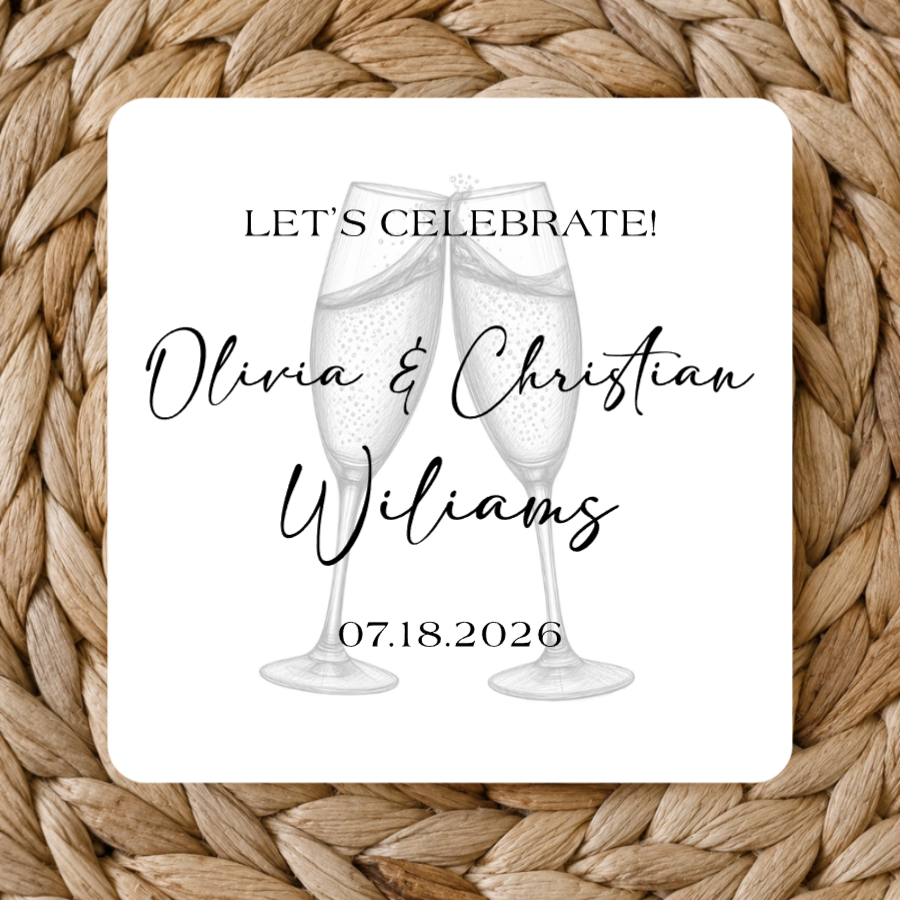 Personalized Rounded Square Wedding Coasters 4