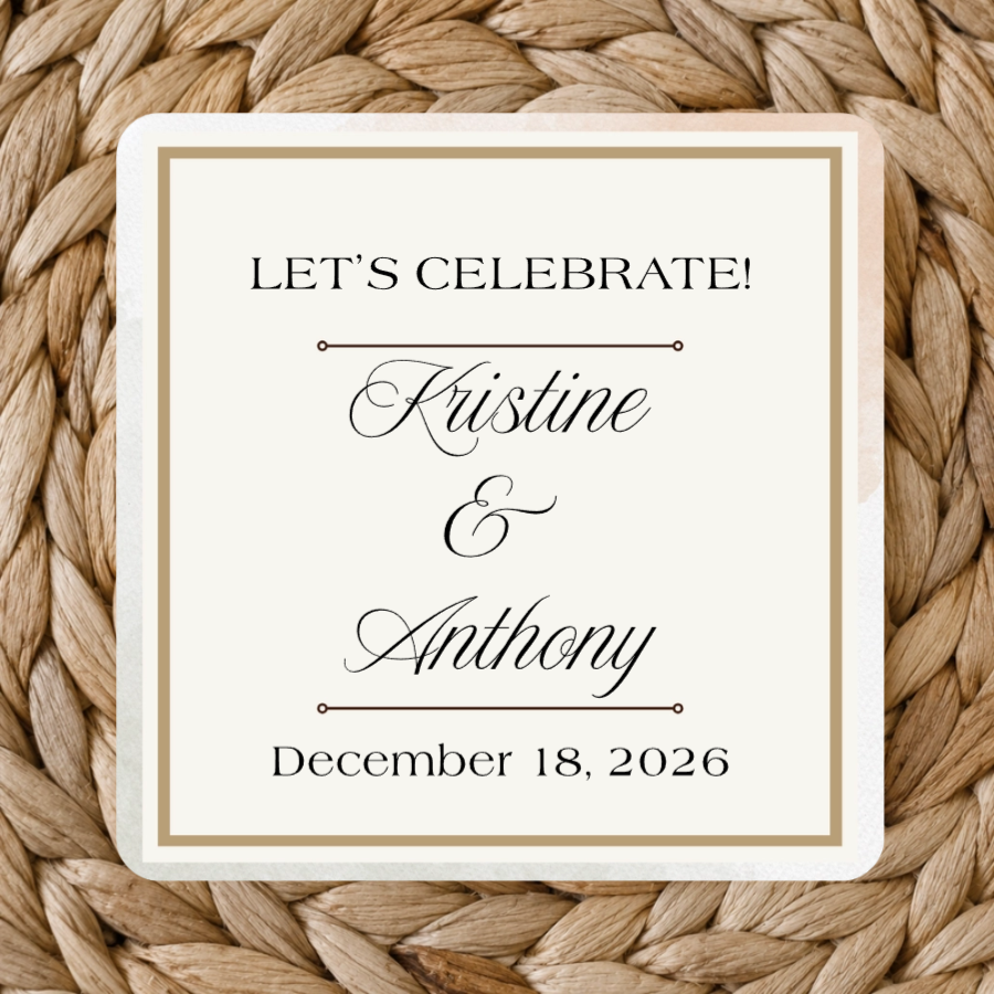 Personalized Rounded Square Wedding Coasters 5