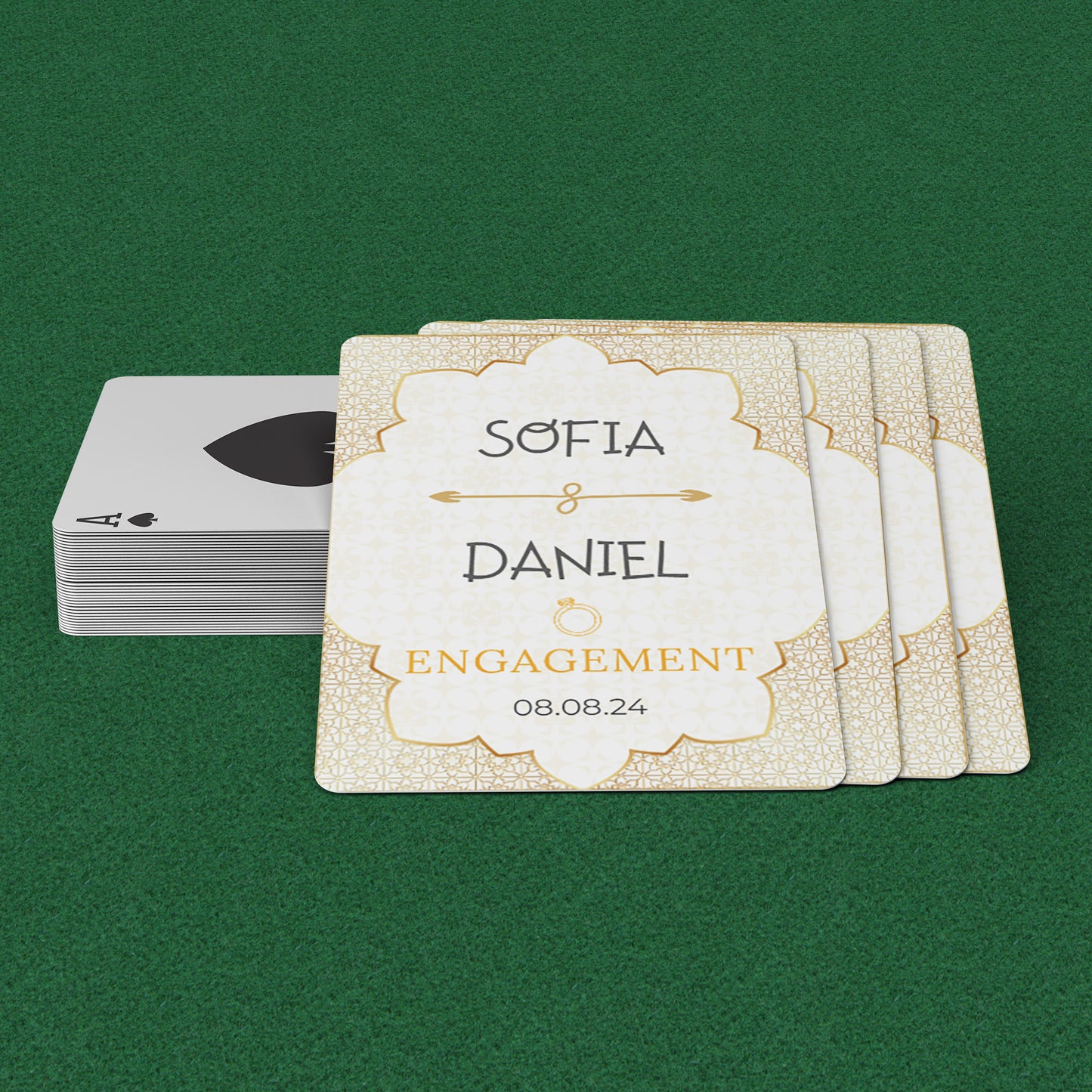 PLAYING CARDS ENGAGED DESIGN #3