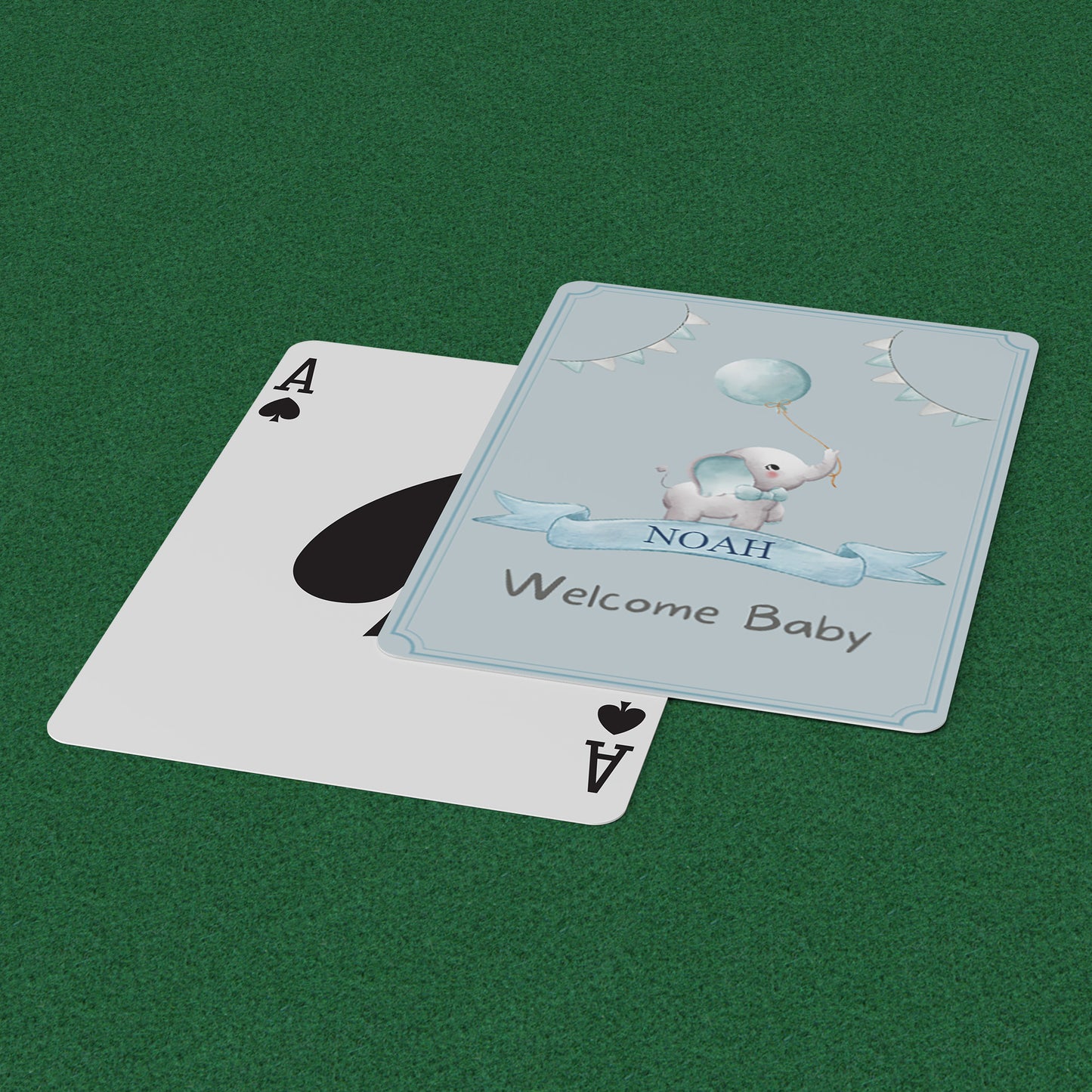Playing Cards Welcome Baby Design 1