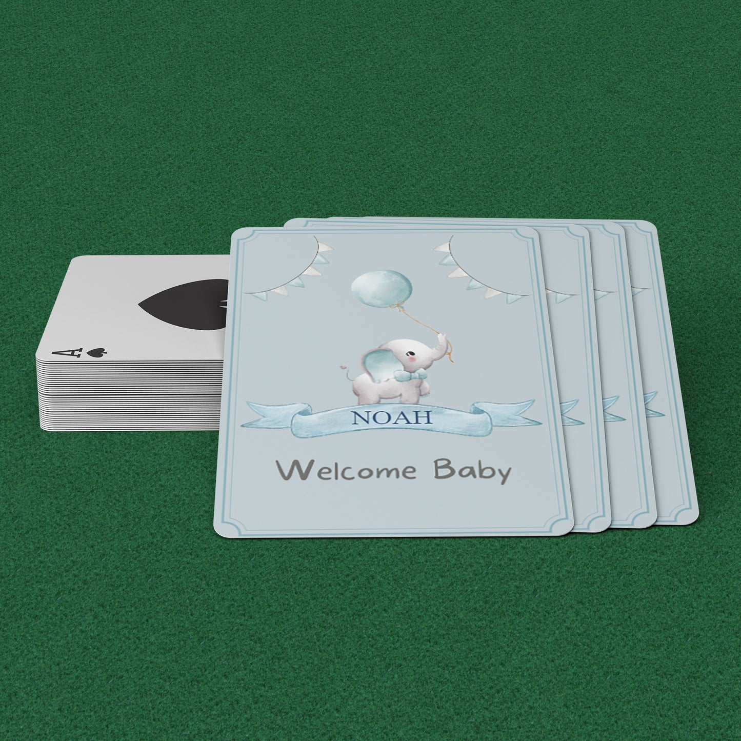 Playing Cards Welcome Baby Design 1