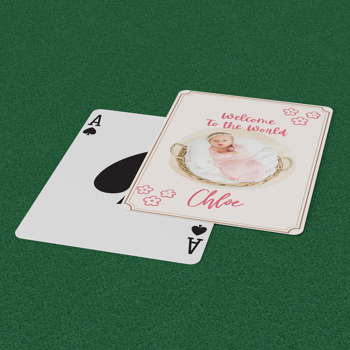 Playing Cards Welcome Baby Design 2