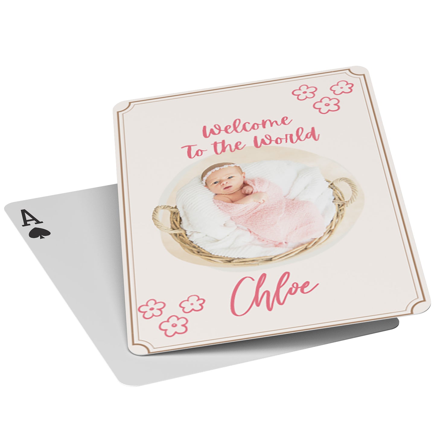 Playing Cards Welcome Baby Design 2