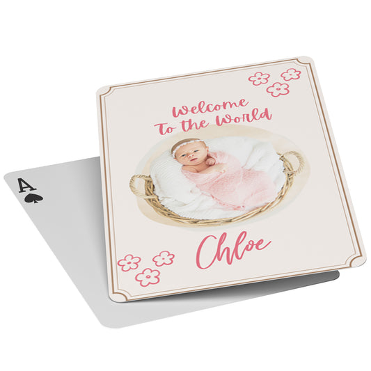 Playing Cards Welcome Baby Design 2