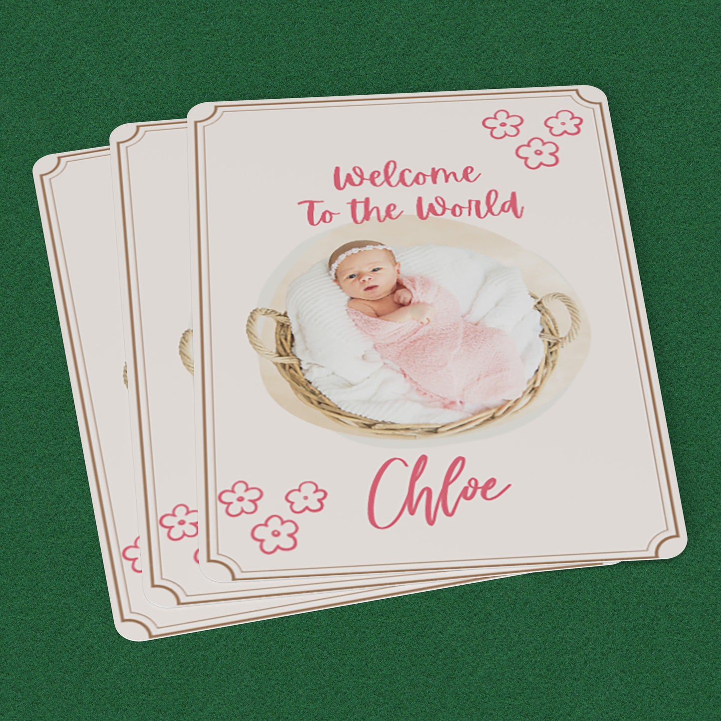 Playing Cards Welcome Baby Design 2
