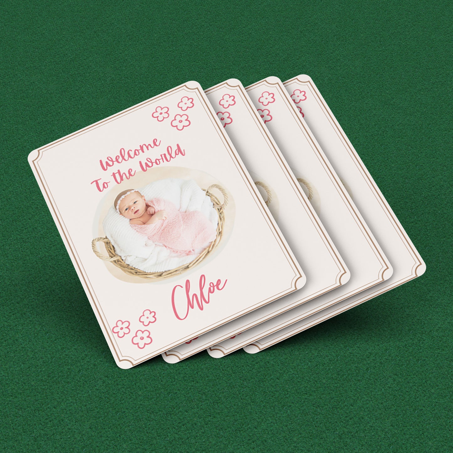 Playing Cards Welcome Baby Design 2