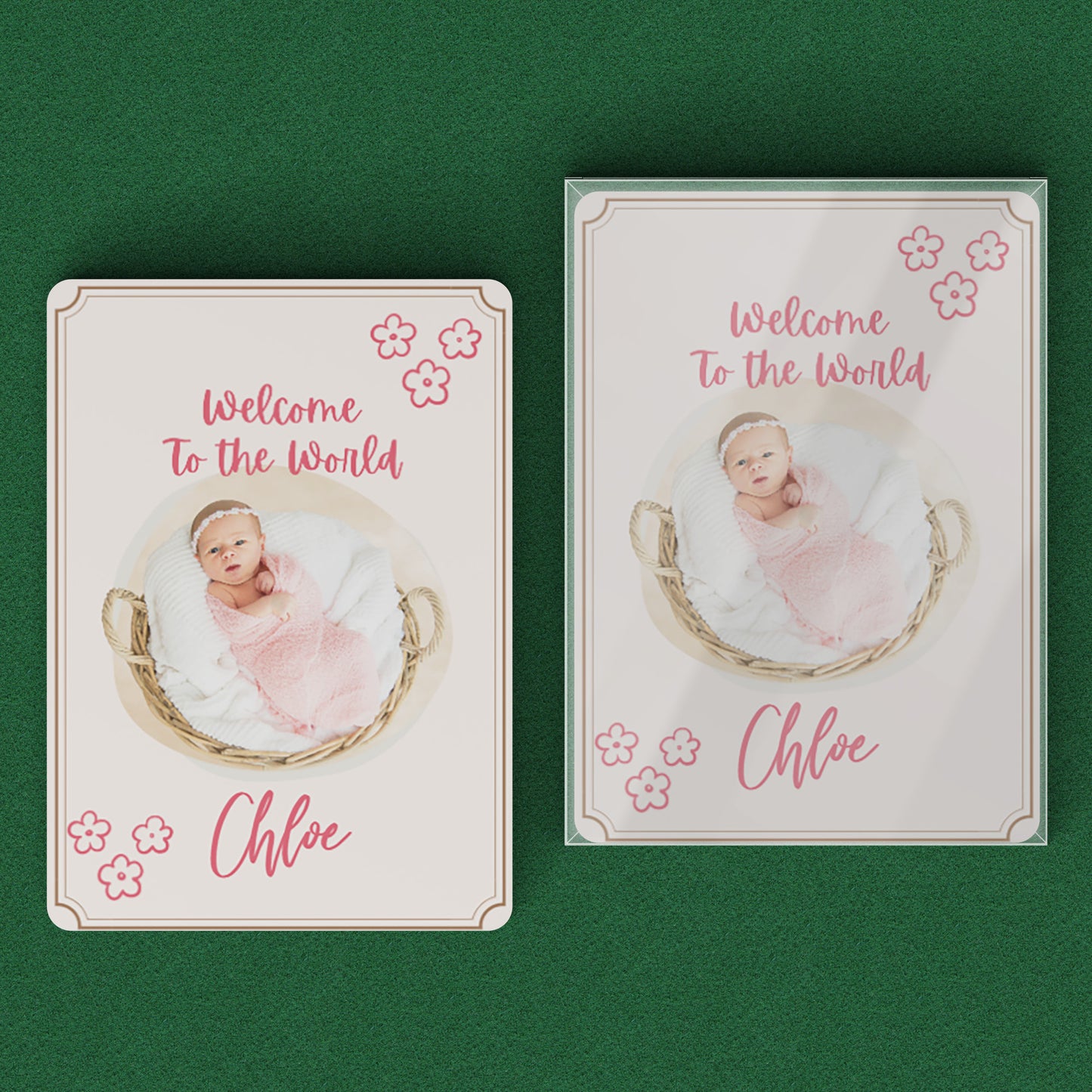 Playing Cards Welcome Baby Design 2