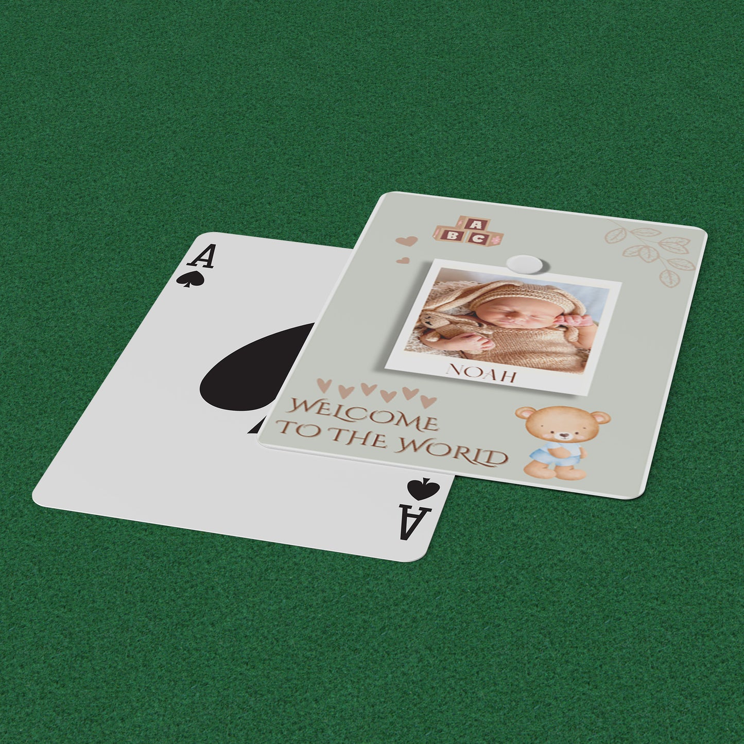 Playing Cards Welcome Baby Design 3