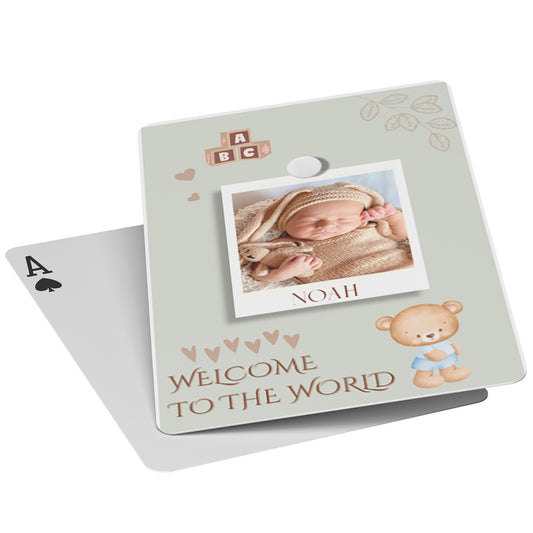 Playing Cards Welcome Baby Design 3
