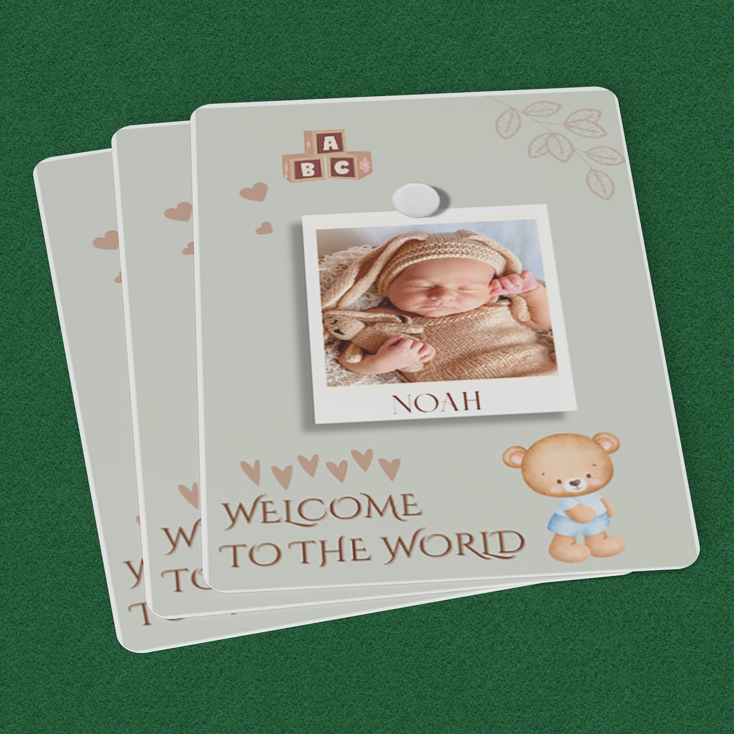 Playing Cards Welcome Baby Design 3