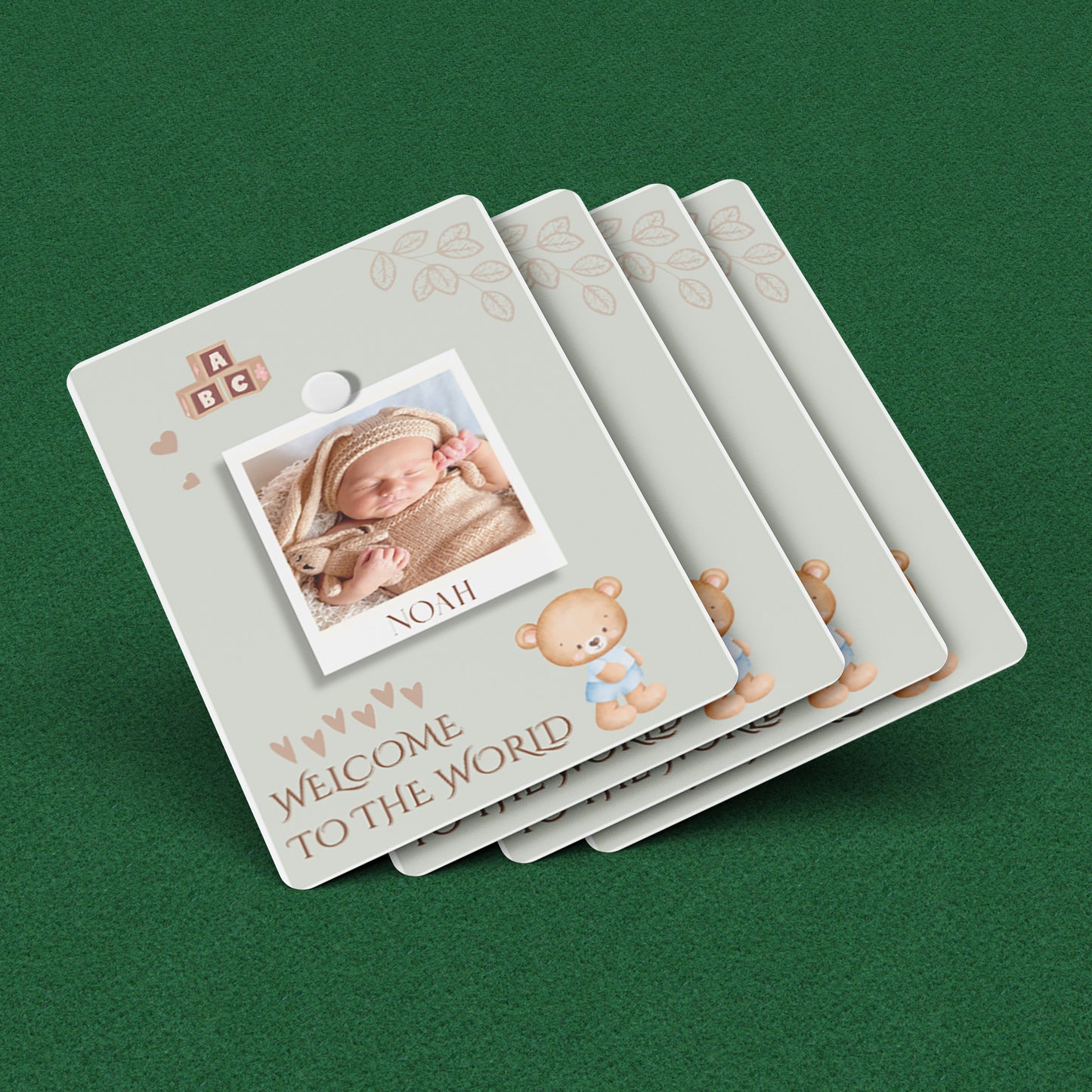 Playing Cards Welcome Baby Design 3