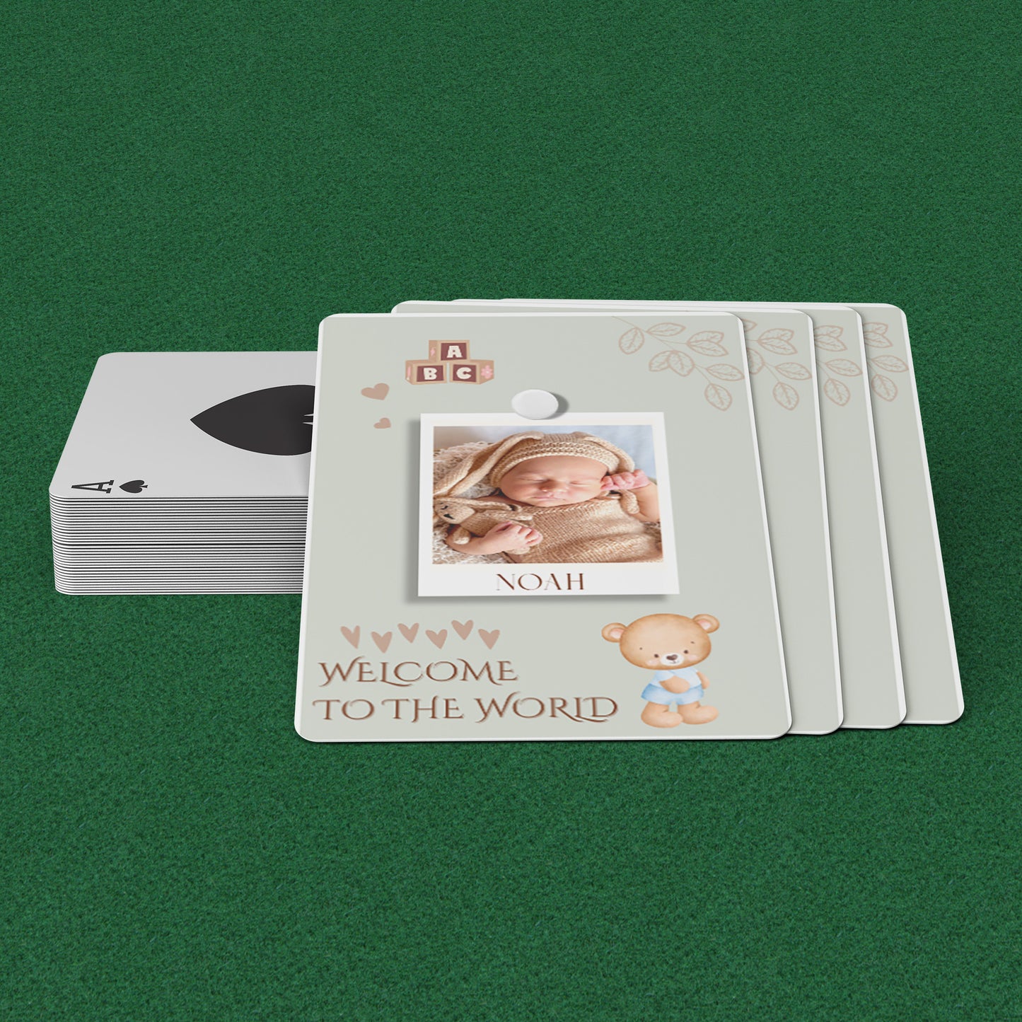 Playing Cards Welcome Baby Design 3