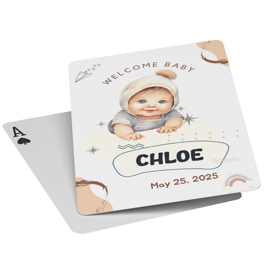 Playing Cards Welcome Baby Design 4