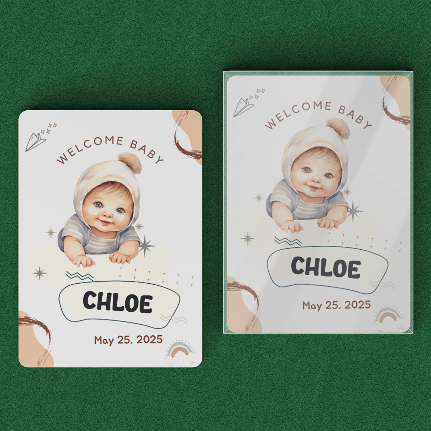 Playing Cards Welcome Baby Design 4